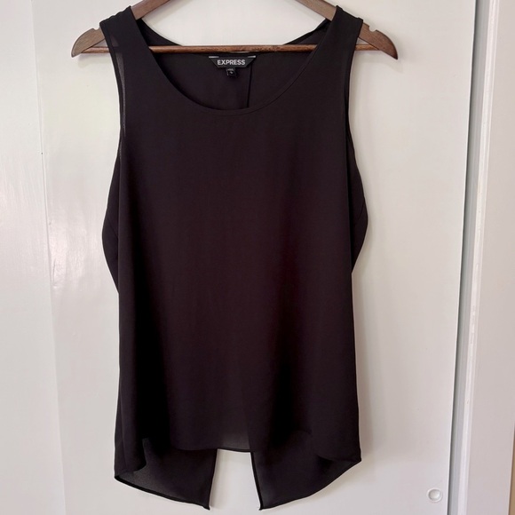 Express| Stylish Black Tank Top Open Back Lightweight Blouse Sz M - Picture 1 of 4